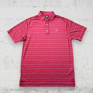Footjoy Polo Shirt Mens Sz M Pink Striped FJ Golf Ansley Golf Club
